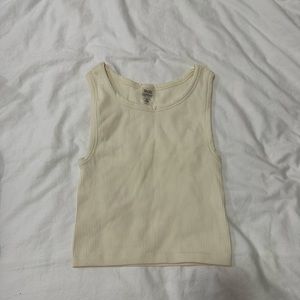 Aritzia ribbed tank in cream